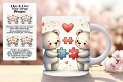 LUXE PNG Mug Wrap Design 15oz , Valentine Bear Product Image 1