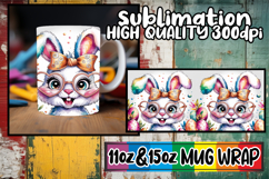 Lively afternoons 11oz 15oz sublimation wrap, Easter Bunny Product Image 1