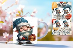 Gnome Winter Mug Wrap Sublimation 11oz/15oz Watercolor Product Image 1