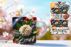 Joyful 15oz Mug Wrap Png Design , USA Flag Product Image 1