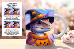BEAUTIFUL 15oz Mug Wrap PNG , Halloween Dino Product Image 1