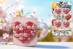 Creative 11oz Mug Wrap Png Artwork , Flowers Heart Product Image 1