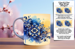 Vivid 15oz Mug Wrap Png Artwork , Watercolor Patter Product Image 1