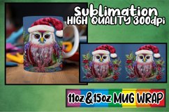 Christmas Owl Embroidery 11oz 15oz Mug Wrap Design Product Image 1