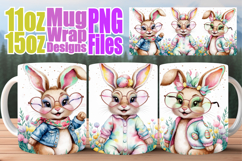 Cheerful hearts sublimation mug wrap, Easter Bunny Product Image 1