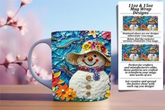 Summer Snowman Sublimation Mug Wrap 11oz/15oz Christmas Product Image 1