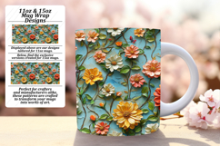 EXQUISITE 11oz Mug Wrap PNG Template , 3D Flower Product Image 1
