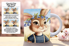 TRENDY 11oz Mug Wrap PNG Template , Cute Bunny Product Image 1