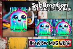 Colorful days sublimation print wrap, 3D Cute Ghost Product Image 1