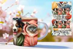 Sublime 11oz Mug Wrap Png Artwork , Dog and cat Product Image 1