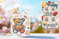 Playful 11oz Png Mug Wrap Template , Cute Bear Product Image 1