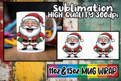 Gentle smiles 11oz 15oz sublimation wrap, Funny Santa Product Image 1