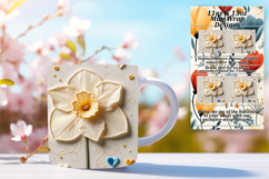 Creative 11oz Mug Wrap Png Template , 3D Flower Product Image 1