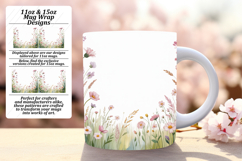 Lovely 15oz Mug Wrap Png Design , Flowers Product Image 1