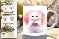 Cat Cupid&#039;s Arrow: Valentines Cat Mug Wrap Sublimation Product Image 1