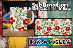 Sublimated 3D Floral Elegance Mug Wrap - 11oz &amp; 15oz Product Image 1