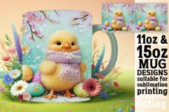 Whimsical Wildlife: 3D Easter Animal Mug Wraps - Sublimation Product Image 1