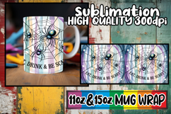 Cheerful hearts sublimation mug wrap, Halloween Product Image 1