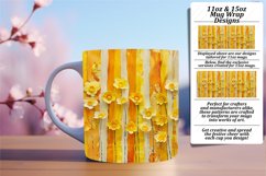Spring Floral Stripe Mug Wrap - Floral Delight Product Image 1