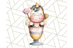 Cute Dessert Unicorn PNG Clipart with Cupcakes & Candies Product Image 5
