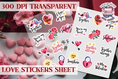 Love sticker Hearts Stickers Sheet St. Valentine&#039;s Heart PNG Product Image 1