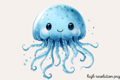 Pastel Cute Mermaid Watercolor Clipart PNG Product Image 1