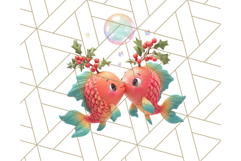 3D Under the Sea Christmas Clipart, Ocean Christmas PNG Product Image 5