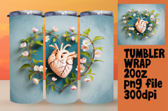 20oz Tumbler Template for Personal Use , 3D Heart Product Image 1