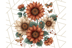 Sunflower and Butterfly PNG Clipart, Bright Jewel Tones Png Product Image 5