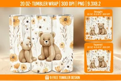 3D Bear In Snow Tumbler Wrap Designs Product Image 23