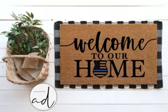 Welcome home | Police Officer Farmhouse Sign | Door Hanger Product Image 2