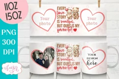 Cute Valentines Photo Mug Wrap template PNG for Sublimation Product Image 1
