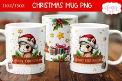 Merry Christmas mug wrap PNG, Horse lover mug template Product Image 1