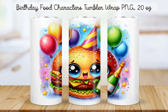 Birthday Food Character Tumbler Wrap PNG 20 oz Product Image 1