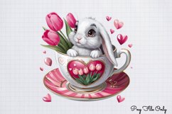 Valentines Day Bunny Cups Clipart PNG Product Image 1