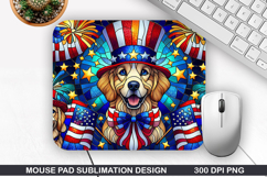 Dog Mouse Pad Sublimation, 4th Of July Mouse Pad PNG Product Image 1