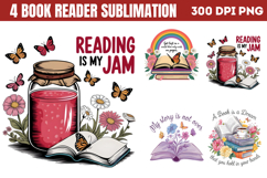 Book Reader Sublimation PNG Product Image 1