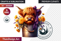 Autumn Cute animal in a bucket clipart Pumpkin thanksgiving Product Image 1