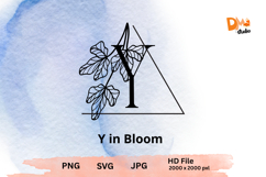 Elegant Emblem Monogram - Botanical Letter SVG | JPG | PNG Product Image 1
