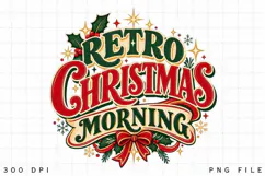 Retro Christmas Morning PNG - 70s Vintage Holiday Typography Product Image 3