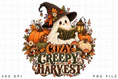 Cozy Creepy Harvest Halloween Ghost Reading Pumpkin Product Image 2