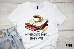 Hot girls read books and drink coffee - Book lovers png Product Image 2