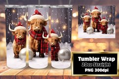 3D Highlands Cow Christmas ANIMAL Whirl 20oz Wrap Product Image 1