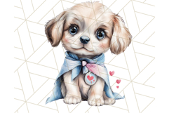 Cute Puppy Clipart, Adorable Dog PNG, Kawaii Watercolor Pup Product Image 5
