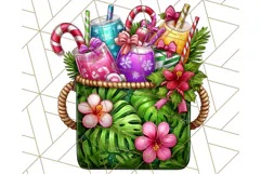 Summer Christmas Clipart PNG, Tropical Holiday Art Clip Art Product Image 5