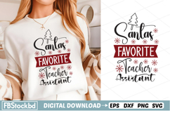 Santas Favorite Teacher Assistant SVG, Christmas SVG Product Image 1