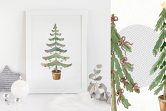Watercolor Christmas trees clipart. Product Image 8