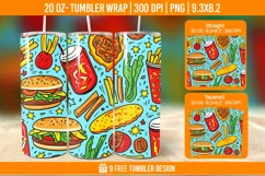 Fast Food Tumbler Wrap Designs, Sublimation Wrap Product Image 1