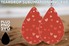 Fun Teardrop Earrings Sublimation PNG, Valentine's Pattern Product Image 1
