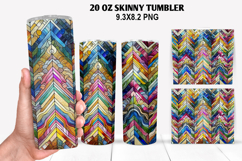 Skinny Tumbler 20oz Wrap Design, Stained Tumble PNG Design Product Image 1